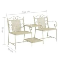VidaXL Tuinbank 2-zits 161 Cm Staal Wit 9 VidaXL Tuinbank 2-zits 161 Cm Staal Wit -Tuinwinkel fc43b3a0e8da4a69bea931ae59777a30