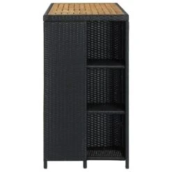 VidaXL Bartafel Met Opbergrek 120x60x110 Cm Poly Rattan Zwart -Tuinwinkel fc619d745b08483cac0cf99ffb6700c5